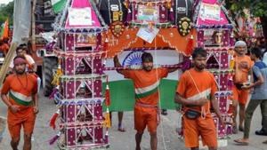 The fortnight-long Kanwar yatra will begin on July 17 this year.(PTI File) The fortnight-long Kanwar yatra will begin on July 17 this year.(PTI File)