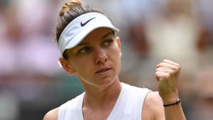 Romania's Simona Halep celebrates after winning a game against US player Cori Gauff.(AFP) Romania's Simona Halep celebrates after winning a game against US player Cori Gauff.(AFP)