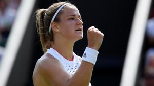 Czech Republic's Karolina Muchova celebrates during her fourth round match against Czech Republic's Karolina Pliskova.(REUTERS) Czech Republic's Karolina Muchova celebrates during her fourth round match against Czech Republic's Karolina Pliskova.(REUTERS)