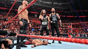 AJ Styles along with The Club decimates United States champion Ricochet on WWE Raw.(WWE) AJ Styles along with The Club decimates United States champion Ricochet on WWE Raw.(WWE)