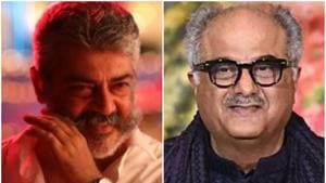 Ajith and Boney Kapoor are working together in Nerkonda Paarvai, Tamil remake of Pink. Ajith and Boney Kapoor are working together in Nerkonda Paarvai, Tamil remake of Pink.