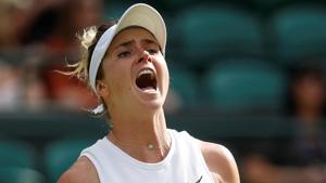 Elina Svitolina celebrates winning her quarter final match against Karolina Muchova.(REUTERS) Elina Svitolina celebrates winning her quarter final match against Karolina Muchova.(REUTERS)