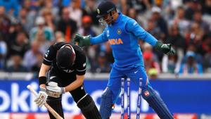 New Zealand's Henry Nicholls is bowled out by India's Ravindra Jadeja.(Action Images via Reuters) New Zealand's Henry Nicholls is bowled out by India's Ravindra Jadeja.(Action Images via Reuters)