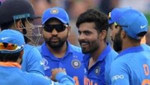 Indian players celebrate during the ICC World Cup semi-final against New Zealand in Manchester.(AFP) Indian players celebrate during the ICC World Cup semi-final against New Zealand in Manchester.(AFP)