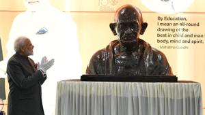 Modi has repeatedly highlighted how the country must come together to celebrate the 150th birth anniversary of Mahatma Gandhi this year(ANI) Modi has repeatedly highlighted how the country must come together to celebrate the 150th birth anniversary of Mahatma Gandhi this year(ANI)