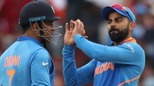 Virat Kohli and MS Dhoni in action during the ICC World Cup 2019 encounter between India and New Zealand.(Action Images via Reuters) Virat Kohli and MS Dhoni in action during the ICC World Cup 2019 encounter between India and New Zealand.(Action Images via Reuters)