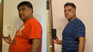 Ram Kapoor before and after his weight loss.(Instagram) Ram Kapoor before and after his weight loss.(Instagram)