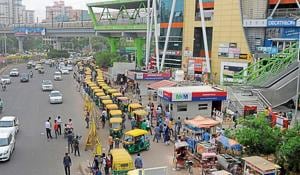 A view of Rickshaw, Auto Rickshaw and E-Rickshaw stand outside the Huda City Centre Metro station in Gurugram.(Photo by Parveen Kumar/Hindustan Times) A view of Rickshaw, Auto Rickshaw and E-Rickshaw stand outside the Huda City Centre Metro station in Gurugram.(Photo by Parveen Kumar/Hindustan Times)