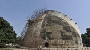Conservation work at Patna’s historical Gol Ghar started in 2008.(HT Photo) Conservation work at Patna’s historical Gol Ghar started in 2008.(HT Photo)