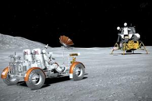 In the sixth instalment of the car-racing game Gran Turismo 6, players get to leave Earth and speed about on the moon, in a lunar rover. In the sixth instalment of the car-racing game Gran Turismo 6, players get to leave Earth and speed about on the moon, in a lunar rover.