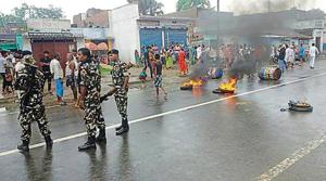 Local residents protest on highway after the incident.(HT Photo) Local residents protest on highway after the incident.(HT Photo)