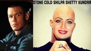 John Cena shared a morphed image of Shilpa Shetty on Instagram.(Instagram) John Cena shared a morphed image of Shilpa Shetty on Instagram.(Instagram)