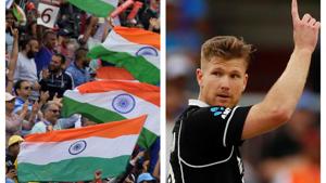 Jimmy Neesham makes heartfelt appeal to Indian fans regarding the reselling of World Cup final tickets.(AFP/Reuters) Jimmy Neesham makes heartfelt appeal to Indian fans regarding the reselling of World Cup final tickets.(AFP/Reuters)