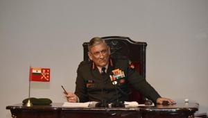 Chief of Army General Bipin Rawat told reporters that the Chinese civilians who entered the Demchok area on July 6 to oppose the birthday celebration of Dalai Lama were “accompanied” by Chinese soldiers.(Vipin KUmar/HT PHOTO) Chief of Army General Bipin Rawat told reporters that the Chinese civilians who entered the Demchok area on July 6 to oppose the birthday celebration of Dalai Lama were “accompanied” by Chinese soldiers.(Vipin KUmar/HT PHOTO)