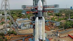 Sriharikota: In this picture released by ISRO Thursday, July 11, 2019, the Geosynchronous Satellite Launch Vehicle Mark III (GSLV Mk 3) or 'Bahubali' is seen at the second launch pad ahead of the launch of Chandrayaan-2, in Sriharikota.(PTI) Sriharikota: In this picture released by ISRO Thursday, July 11, 2019, the Geosynchronous Satellite Launch Vehicle Mark III (GSLV Mk 3) or 'Bahubali' is seen at the second launch pad ahead of the launch of Chandrayaan-2, in Sriharikota.(PTI)