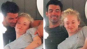 Sophie Turner and Joe Jonas cuddling in a boat during their honeymoon. Sophie Turner and Joe Jonas cuddling in a boat during their honeymoon.