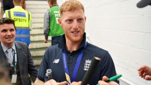 England's Ben Stokes attend a World Cup victory event at The Oval.(AFP) England's Ben Stokes attend a World Cup victory event at The Oval.(AFP)