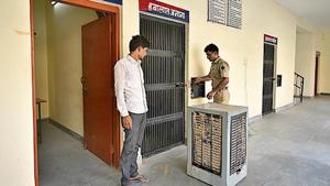 A cooler is seen outside a jail at Kalu police station at Bikaner district in Rajasthan, India, on Wednesday, July 3, 2019. (Photo by Biplov Bhuyan/ Hindustan Times) A cooler is seen outside a jail at Kalu police station at Bikaner district in Rajasthan, India, on Wednesday, July 3, 2019. (Photo by Biplov Bhuyan/ Hindustan Times)