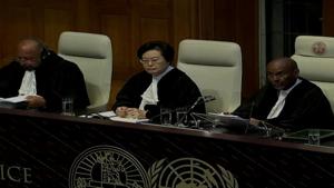 The Panel of Judges during the verdict on Kulbhushan Jadhav case at the International Court of Justice in The Hague on Wednesday.(ANI Photo) The Panel of Judges during the verdict on Kulbhushan Jadhav case at the International Court of Justice in The Hague on Wednesday.(ANI Photo)