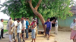 Shocked villagers stand outside their houses in Ubha village, Uttar Pradesh.(HT Photo) Shocked villagers stand outside their houses in Ubha village, Uttar Pradesh.(HT Photo)