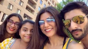 Sushmita sen with boyfriend Rohman Shawl and her daughter in Armenia. Sushmita sen with boyfriend Rohman Shawl and her daughter in Armenia.