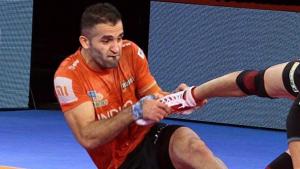 Fazel Atrachali is a key defender for U Mumba.(Pro Kabaddi League) Fazel Atrachali is a key defender for U Mumba.(Pro Kabaddi League)
