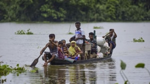 As compared to 30 deaths this year, 45 people died in floods in 2018, 85 in 2017 and 38 people in 2016, according to Assam government data.(HT Photo) As compared to 30 deaths this year, 45 people died in floods in 2018, 85 in 2017 and 38 people in 2016, according to Assam government data.(HT Photo)