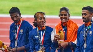 India’s mixed relay team of Mohammad Anas, Hima Das, Arokia Rajiv and M R Poovamma had won the silver.(File/PTi)