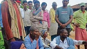 Kin of the victims at Umbha village.(HT Photo) Kin of the victims at Umbha village.(HT Photo)