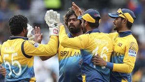 File image of players of Sri Lankan cricket team celebrating after the fall of a wicket.(AP) File image of players of Sri Lankan cricket team celebrating after the fall of a wicket.(AP)