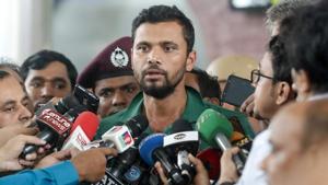 Bangladeshi cricket captain Mashrafe Bin Mortaza (C) talks to journalists.(AFP) Bangladeshi cricket captain Mashrafe Bin Mortaza (C) talks to journalists.(AFP)