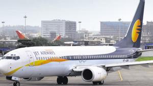 Jet airways Aircraft taxis for take off at Mumbai International Airport in Mumbai, on July 24, 2009. Photograph: ABHIJIT BHATLEKAR/MINT(MInt file photo) Jet airways Aircraft taxis for take off at Mumbai International Airport in Mumbai, on July 24, 2009. Photograph: ABHIJIT BHATLEKAR/MINT(MInt file photo)