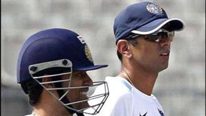 File image of former India cricketers Sachin Tendulkar and Rahul Dravid.(PTI) File image of former India cricketers Sachin Tendulkar and Rahul Dravid.(PTI)