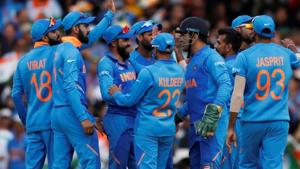 File image of players of India cricket team celebrating after the fall of a wicket.(Action Images via Reuters) File image of players of India cricket team celebrating after the fall of a wicket.(Action Images via Reuters)