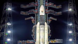 Known as ISRO’s most powerful launcher and measuring 44 metres in height, the 640-tonne rocket Geosynchronous Satellite Launch Vehicle-Mark III (GSLV-Mk III) that will launch Chandrayaan-2, has been nicknamed ‘Bahubali’.(PTI PHOTO.) Known as ISRO’s most powerful launcher and measuring 44 metres in height, the 640-tonne rocket Geosynchronous Satellite Launch Vehicle-Mark III (GSLV-Mk III) that will launch Chandrayaan-2, has been nicknamed ‘Bahubali’.(PTI PHOTO.)