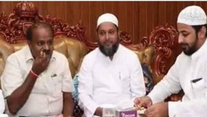 Karnataka Chief Minister H D Kumaraswamy with the prime accused in the multi-crore IMA Ponzi scam, Mansoor Khan. (Photo @BJPKarnataka) Karnataka Chief Minister H D Kumaraswamy with the prime accused in the multi-crore IMA Ponzi scam, Mansoor Khan. (Photo @BJPKarnataka)