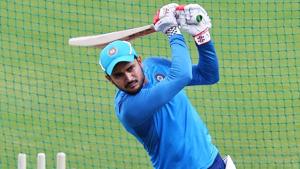 Indian cricketer Manish Pandey bats during a practice session(AFP) Indian cricketer Manish Pandey bats during a practice session(AFP)