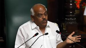 Speaker Ramesh Kumar during the Assembly Session at Vidhana Soudha, in Bengaluru on Monday. (ANI Photo) Speaker Ramesh Kumar during the Assembly Session at Vidhana Soudha, in Bengaluru on Monday. (ANI Photo)
