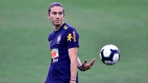 Brazil's player Filipe Luis takes part in a training session at Cidade do Galo, in Belo Horizonte.(AFP) Brazil's player Filipe Luis takes part in a training session at Cidade do Galo, in Belo Horizonte.(AFP)
