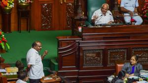 The government slipped into a crisis two weeks ago after 16 lawmakers — 13 from the Congress and three from the JD(S) — resigned.(PTI) The government slipped into a crisis two weeks ago after 16 lawmakers — 13 from the Congress and three from the JD(S) — resigned.(PTI)