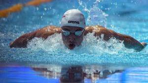 Hungary's Kristof Milak competes in the final of the men's 200m butterfly event.(AFP) Hungary's Kristof Milak competes in the final of the men's 200m butterfly event.(AFP)