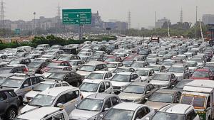 The restriction on the movement of heavy vehicles began last week, said officials of the Millenium City Expressway Private Limited(MCEPL), which is the concessionaire for the highway.(HT Photo) The restriction on the movement of heavy vehicles began last week, said officials of the Millenium City Expressway Private Limited(MCEPL), which is the concessionaire for the highway.(HT Photo)
