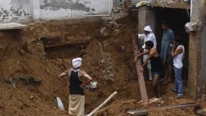 The under-construction site where two women labourers were killed after they got trapped under a huge heap of mud in a village near Manesar on Tuesday evening in Haryana, on Wednesday.(Yogendra Kumar/HT PHOTO) The under-construction site where two women labourers were killed after they got trapped under a huge heap of mud in a village near Manesar on Tuesday evening in Haryana, on Wednesday.(Yogendra Kumar/HT PHOTO)