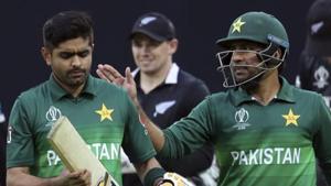File image of Pakistan cricketers Sarfaraz Ahmed and Babar Azam.(AP) File image of Pakistan cricketers Sarfaraz Ahmed and Babar Azam.(AP)