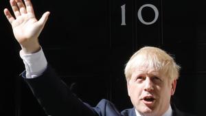 Britain's new Prime Minister Boris Johnson waves after giving a speech outside 10 Downing Street in London on July 24, 2019 on the day he was formally appointed British prime minister.(AFP) Britain's new Prime Minister Boris Johnson waves after giving a speech outside 10 Downing Street in London on July 24, 2019 on the day he was formally appointed British prime minister.(AFP)