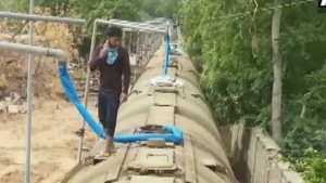 A train carrying water to drought-hit district will leave on Thursday from Jodhpur Railway Station.(ANI Photo) A train carrying water to drought-hit district will leave on Thursday from Jodhpur Railway Station.(ANI Photo)