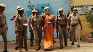 Nalini Sriharan bein released fron Vellore prison on Thursday on a month’s parole.(HT photo) Nalini Sriharan bein released fron Vellore prison on Thursday on a month’s parole.(HT photo)