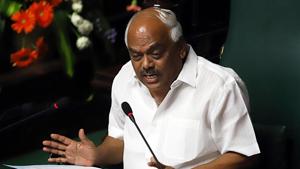 The speaker insisted that the disqualified lawmakers couldn’t contest election until the term of the current assembly – due to expire in 2023 – is over.(ANI) The speaker insisted that the disqualified lawmakers couldn’t contest election until the term of the current assembly – due to expire in 2023 – is over.(ANI)