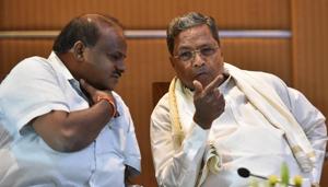 At a press conference in Bengaluru, Hebbar -- one of 15 rebel lawmakers who resigned their position -- claimed that Siddaramaiah was the one who was behind us.(Arijit Sen/HT Photo) At a press conference in Bengaluru, Hebbar -- one of 15 rebel lawmakers who resigned their position -- claimed that Siddaramaiah was the one who was behind us.(Arijit Sen/HT Photo)