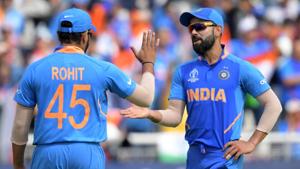 India captain Virat Kohli with his deputy Rohit Sharma.(AFP) India captain Virat Kohli with his deputy Rohit Sharma.(AFP)